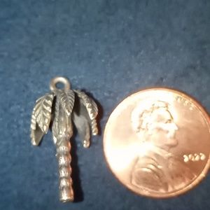 1" silver palm tree charm